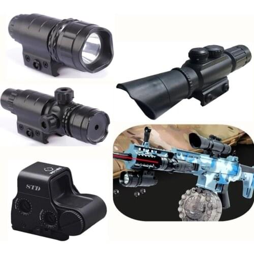 4 pcs Set Water Beads Toy Gun Flashlight Laser Lamp Telescope Red Dot Aim Point Sight for Water Gel Beads Toy Gun