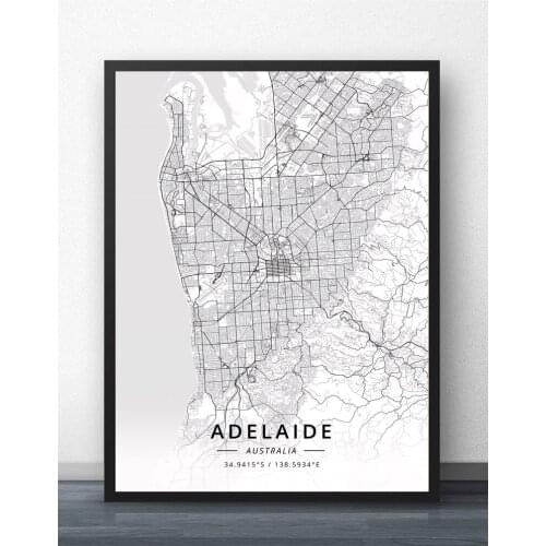 Adelaide Albury Ballarat Bendigo Brisbane Bunbury Bundaberg Cairns Canberra Coffs Darwin Geelong Australia Map Poster