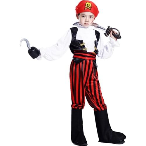 Free shipping Halloween costume pirate captain South Africa Little Pirate costume for boys masquerade costumes