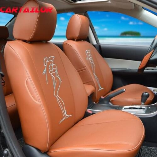 CARTAILOR Car Seat Cover PU Leather for volkswagen vw tiguan 2012 2013 2015 Seat Covers Cars Seat Protector Interior Accessories