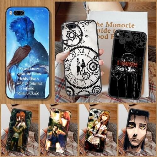 Steins Gate Anime Phone Case For Xiaomi Mi Note 8 9 10 11 9T 10T A3 Lite Pro Ultra black art cell cover 3D shell soft funda