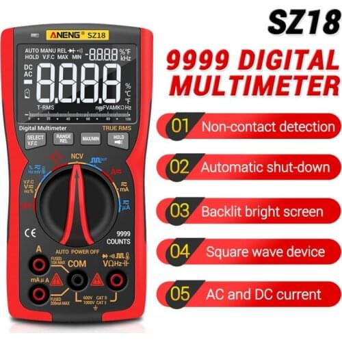 SZ18 Digital Multimeter 9999 Professional True RMS Analog Tester Multimetro DIY Transistor Capacitor NCV Testers Lcr Met New
