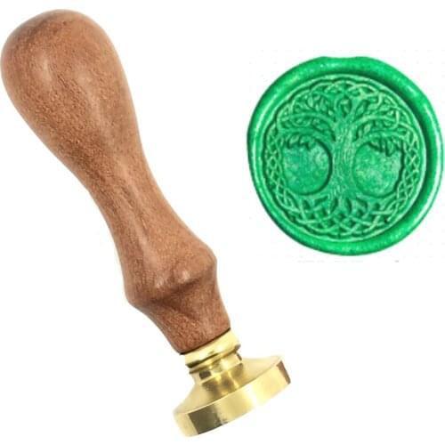 Tree Natural green life Wax Stamp stamp wood handle spoon,DIY Ancient Seal Retro Stamp,Personalized Stamp Wax Seal High Quality