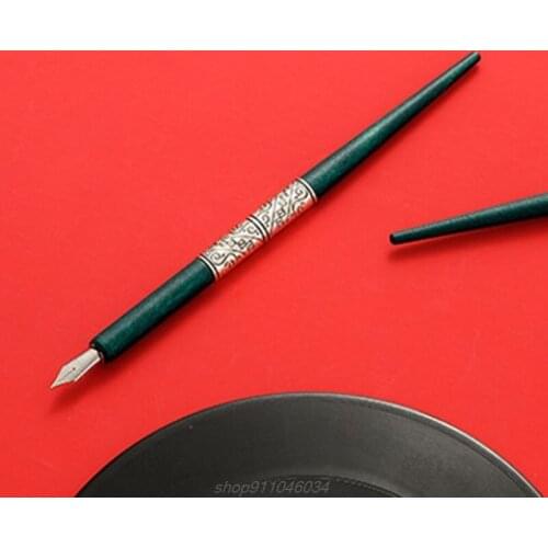 Wood Manga Calligraphy Dip Pen Holder with 6 Nibs for Lettering Skiching Art Drawing Painting Tool M08 21 Dropship