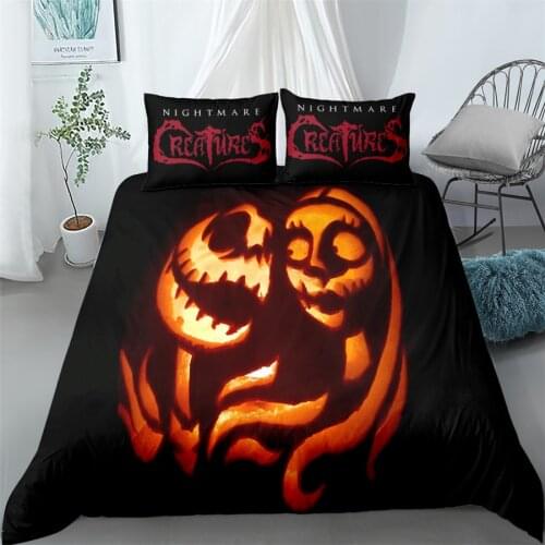 Nightmare Jake Sally Children Bedding Set King Queen Double Full Twin Single Size Bed Linen Set