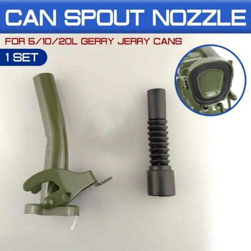 Flexible Metal Pouring Spout With Sealing Rubber Gaske Fuel Nozzel Deep Green For 5/10/20L Gerry Jerry Cans