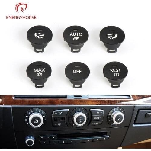 Air Conditioning Panel Switch Button Central Control Knob Cover MAX AUTO OFF REST Seat Ventilation For BMW 5 Series E60 E61