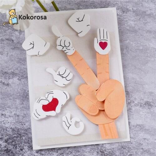 Kokorosa Alphabet Gestures Metal Cutting Dies For Card Making Scrapbooking Dies Embossing Cuts Stencil Craft Dies 2021New