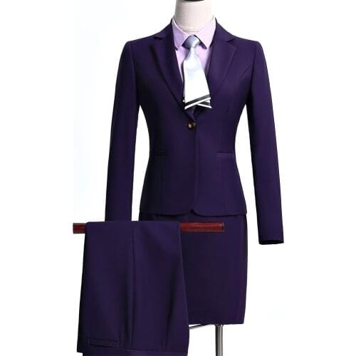 Suit Mens and Womens Same Style New Winter Clothes Dark Purple Fashion Temperament Office Suits Slim Fit Business Suit