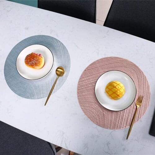 Round PVC Placemats Kitchen Dinning Table Mats Drink Coffee Cup Coasters Insulation Pads INS Nordic Hotel Restaurant Home Decor