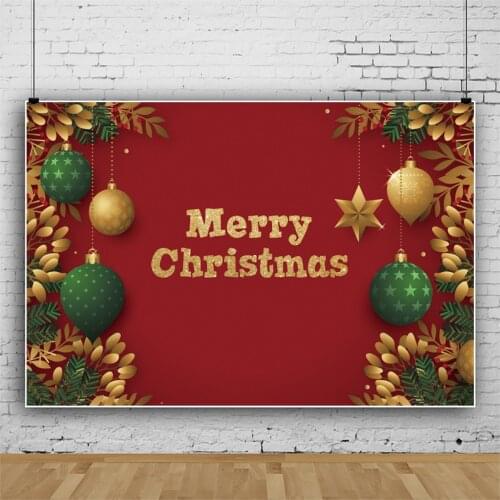 Laeacco Merry Christmas Festivals Party Ball New Year Celebration Poster Banner Photographic Background Photo Backdrop Photocall