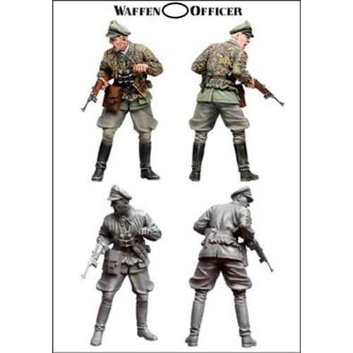 1:35 scale die-cast resin World War II German tank soldiers 2 character scenes need to be assembled and colored by themselves