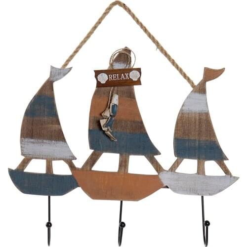 Wall mounted coat hanger DKD Home Decor Metal Pinewood (34 x 2 x 35 cm)