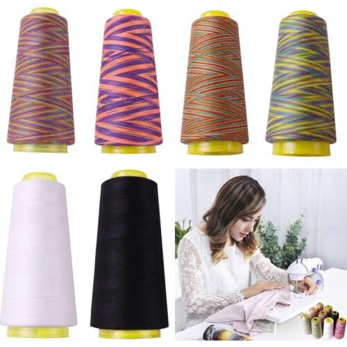 2 PCS Sewing Thread 40/2 1500 Yards Polyester Thread Spools for Hand Sewing Machine with Needle Threader DIY Sewing Supplies