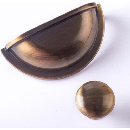 New Shell Ear Shaped Gold Knob Handle Cabinet Closet Cupboard Door Drawer Semicircular Pull Handles