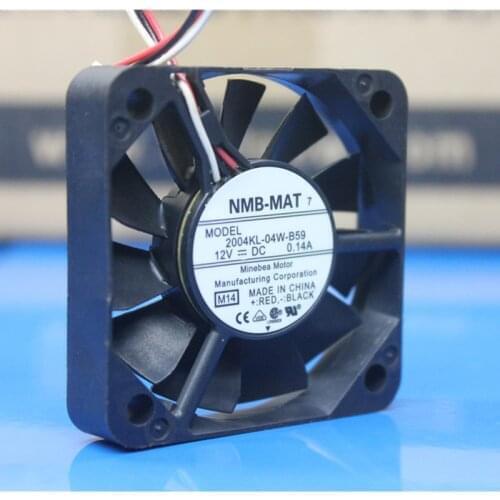 New NMB-MAT 50MM 2004KL-04W-B59 Two ball bearing DC 12V 0.14A 5010 50MM 50*50*10MM Cooling Fan Server fan 3D Printer Cooling fa