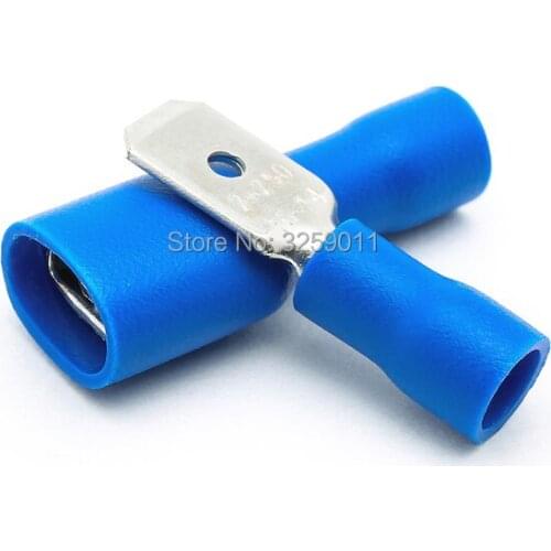 100PCS Spade Crimp Terminals Fully Insulated Electrical Connectors Audio Wiring Butt Connector Crimp Terminal Male Female