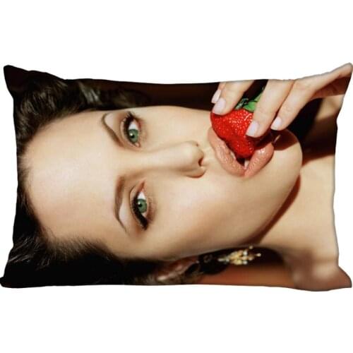 Angelina Jolie Rectangle Pillowcase Zipper Wedding Custom Pillow Case 40X60cm,50X75cm(two sides)Pillow Cover #7.20