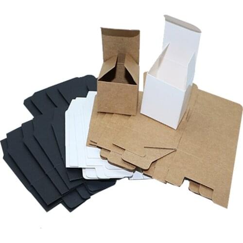 Blank Paper Box - Black White Kraft optional DIY Cosmetic Gift Boxes for Facial cream Emulsion spray bottle Package valve tubes