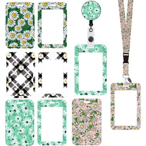 Daisy Lanyard Adjustable Retractable Card Holder Name Badge Holdestudents Work Bank Credit Card Students Bus Card Holder A79256