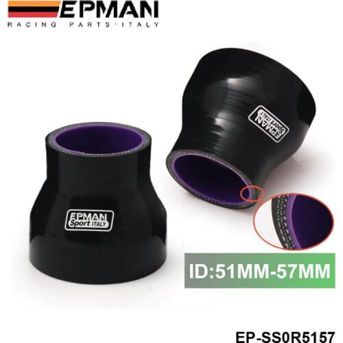 2"-2.24" Silicone Straight Reducer Hose Silicon Turbo Black (51mm-57mm) For BMW MINI Cooper S R53 KIT 2001- EP-SS0R5157