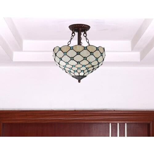 Tiffany European Modern Simple xiao wo Aisle Terrace/Patio Hallway Creative Glass Fashion Ceiling fan diao deng