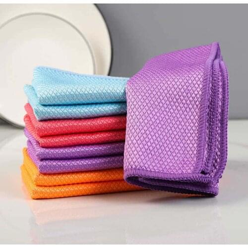 Wipe Glass Cloth Without Watermark, Thick Kitchen Tableware Cloth, Cleaning Towel, Absorbent Table Cleaning Scouring Pad