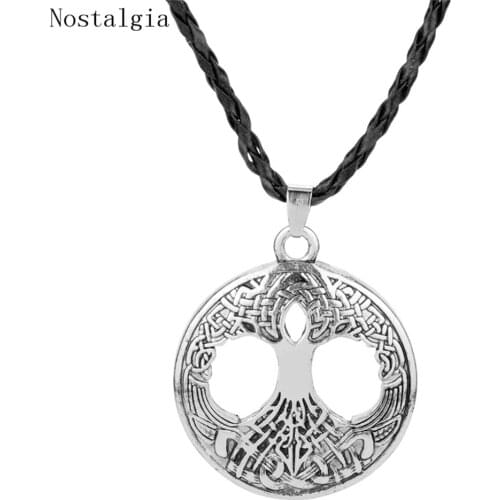 Norse Vikings Knot Amulet Pendant Necklace Women world Tree of Life Charm Men Necklace Nordic Talisman Jewelry