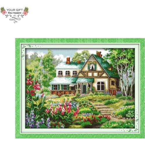 Your Gift F087(2) 14CT 11CT Counted and Stamped Home Decoration Leisurely House Cross Stitch