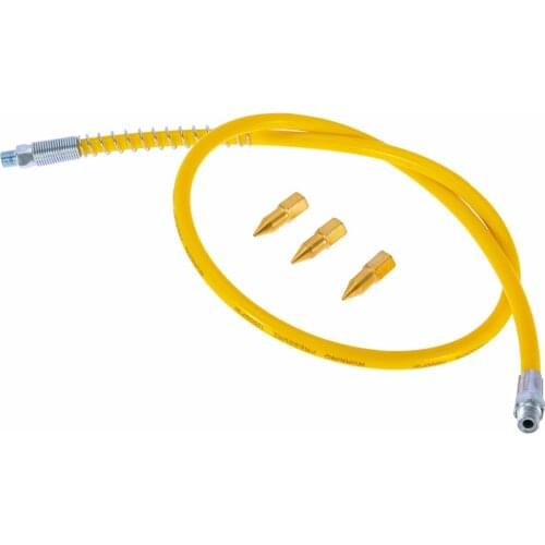 Mayitr Heavy Duty Yellow Rubber Grease Hose High Pressure Long Extension Whip With Grease Beaks