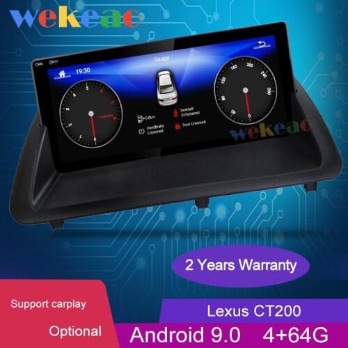 Wekeao 10.25" Touch Screen 1Din Android 9.0 Car Radio For Lexus CT200 Auto GPS Navigation Car DVD Multimedia Player 2011-2018 4G