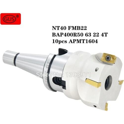 1 Set of NT40 FMB22 Tool Holder BAP400R50 63 22 4T Milling Head, Suitable For APMT1604 CNC Milling Inserts