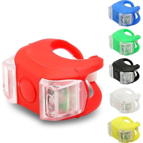 1PC Silicone Bike Bicycle Lights Waterproof Cycling Front Rear Rail Light Handlebar LED Flash Outdoor Riding Safety Warning Lamp