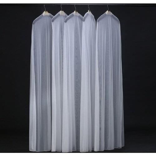 160/180cm Extra Large Soft Cloth Wedding Dress Dustproof Cover Pullover Thin Bride Gown Storage Bag Transparent Foldable Clothes