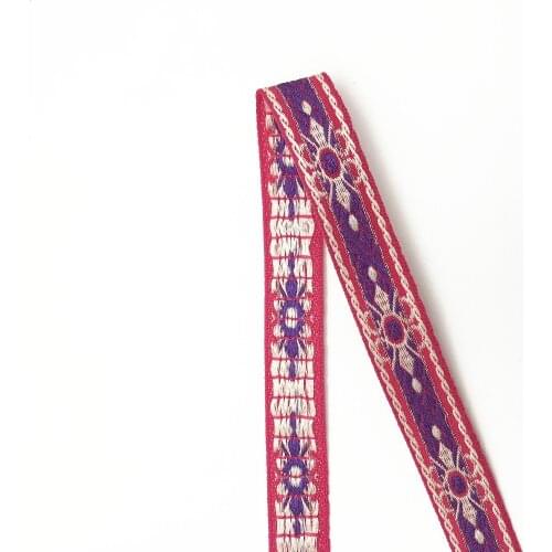 5Yards 16mm 5/8" Scrapbooking Supplies Wedding Party Home Decoration Gift Wrapping Floral Embroidery Woven Jacquard Pink Ribbon