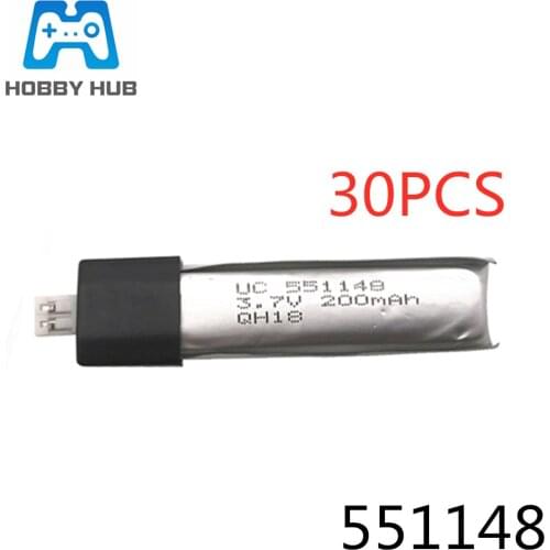 Lipo battery for WLToys V911 F929 F939 RC Helicopter Drone Spare Parts 3.7V 200mAh 551148 Battery 30pcs
