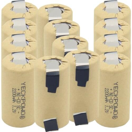 Europe Warehouse Sub C battery 2200mah nicd SC batteries 1.2V akkus rechargeable flat top batterie for power tools for bosch