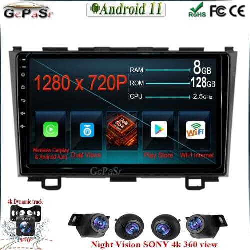 1280*720 IPS screen 360 camera for Honda CRV CR-V 3 2006 2007 2008 2009 Car Radio Multimedia Video Player Navigation GPS