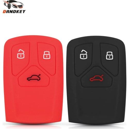 Dandkey For Audi A4 4m 8s Allroad B9 Q5 Q7 TT TTS 2016 2017 Remote Keyless Rubber Silicone Car Key Case Fob 3 Buttons Cover