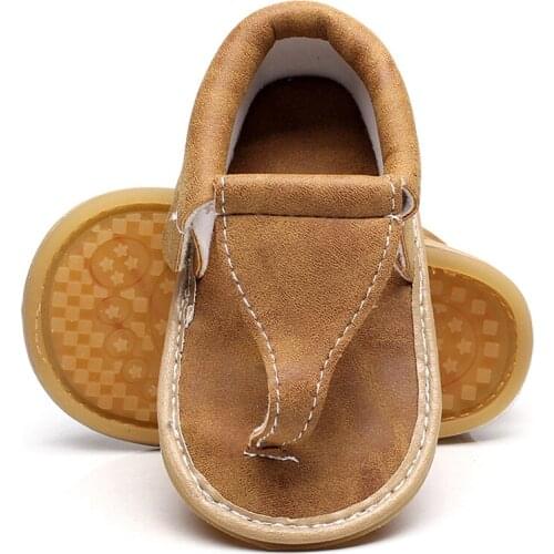 Baby Flats PU Leather Baby Shoes Baby Girl Sandals New Summer Shoes Rubber Sole Girl Floral Sandals Fit For 0-12Month