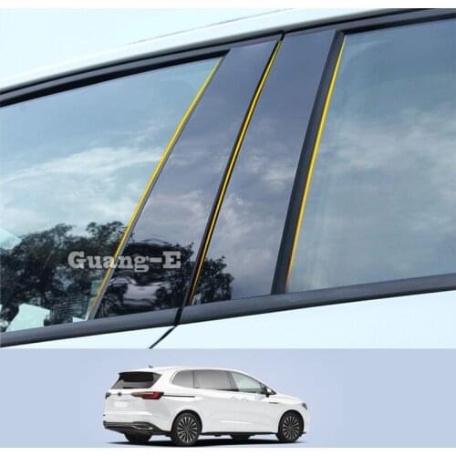 For Volkswagen VW VILORAN 2020-2021 2022 Car PC Material Pillar Post Cover Door Trim Window Piano Black Molding Sticker Plate