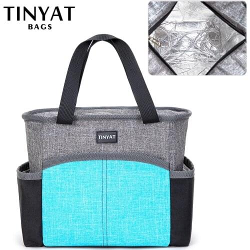 TINYAT Insulated Thermal Cooler Lunch box food bag for work Picnic bag Bolsa termica loncheras para mujer for school students