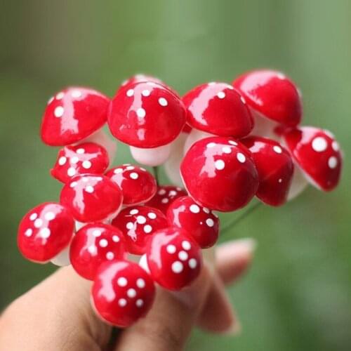 20 pc Mini Foam Mushroom For Garden Ornament Artificial Flower Pots Bonsai Micro Landscape Decor Garden Decoration Accessorie