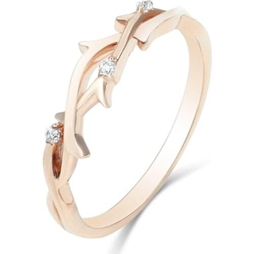Art Deco 18K Rose Gold Natural Diamond Stackable Wedding Band for Women Bridal Ring Set