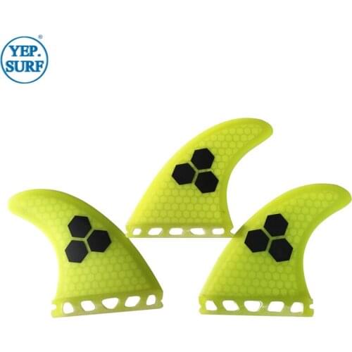 Future G5 Surfing Fin Fiberglass Honeycomb Yellow Color Fins Customized Fins Surfboard Future Fins