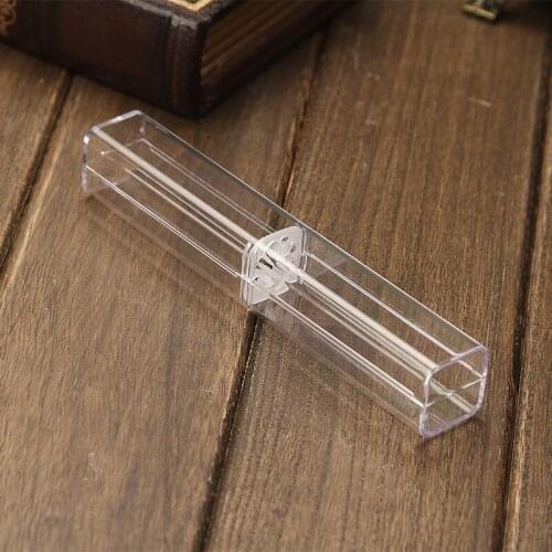 50Pcs Plastic Transparent Pen Box Wholesale Creative Box Acrylic Pen Box Rectangular Plastic Pen Box Pencil Cases