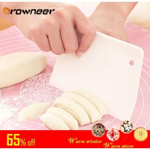 Plastic Pastry Cutter Pizza Dough Scraper Cake Spatulas Tools Fondant Sugarcraft White Trapezoid Bread Baker PP Butter Knife