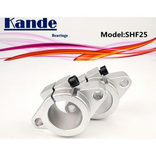 Kande Bearings 2pcs SHF25 25mm bearing shaft support rod round shaft support DIY XYZ Table CNC 3D Printers SHF SHF25