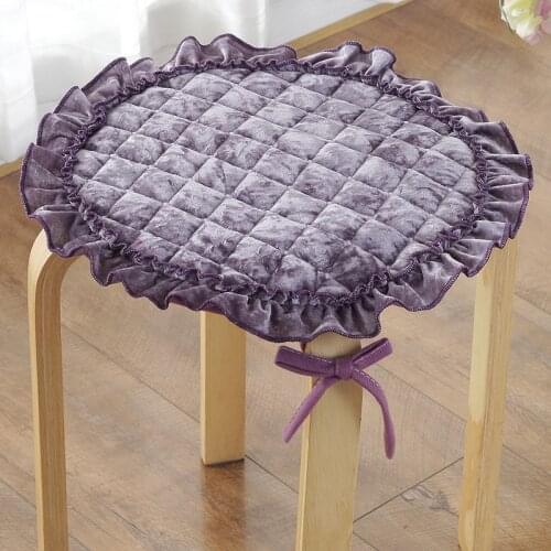 Round Chair Cushion 7 Sizes Tie-on Non-slip Seat Cushion Circular Home Office Kitchen Sit Pad Washable Thicken Chair Cushion