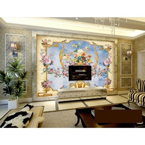 Custom retro wallpaper,European royal pattern,3D stereoscopic wallpaper for the living room sofa bedroom Vinyl Papel de parede